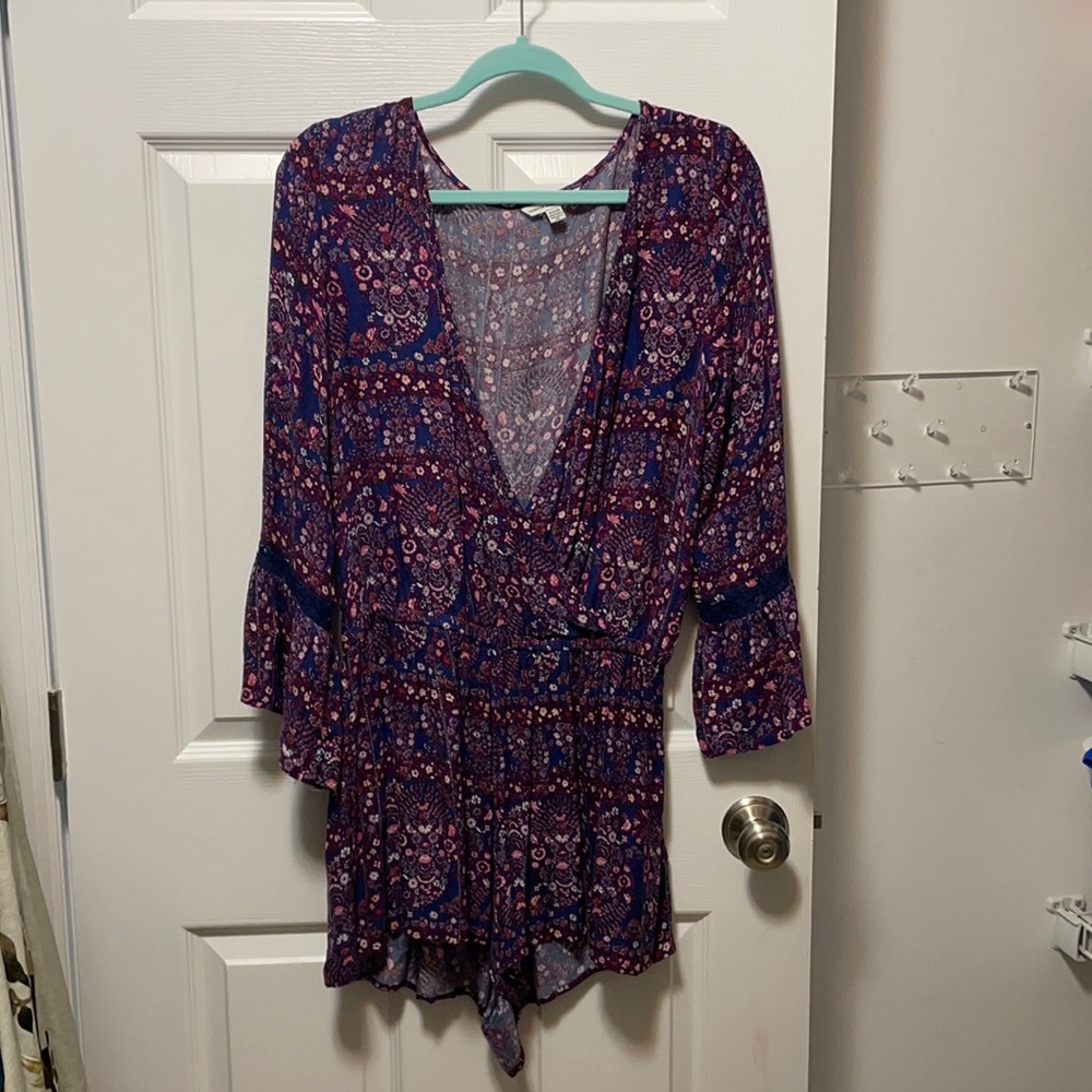 Purple Floral Romper